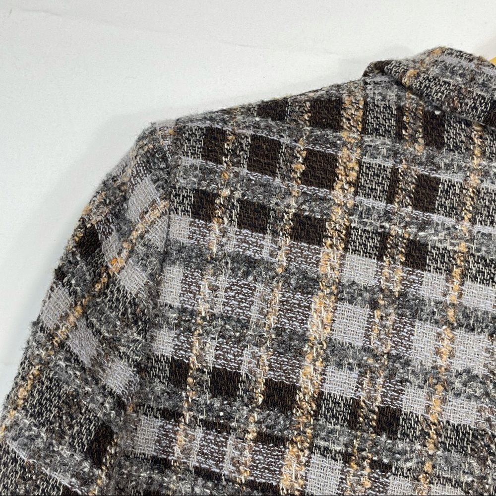 Harve Benard Brown Plaid Button Up Wool Jacket - Picture 11 of 15